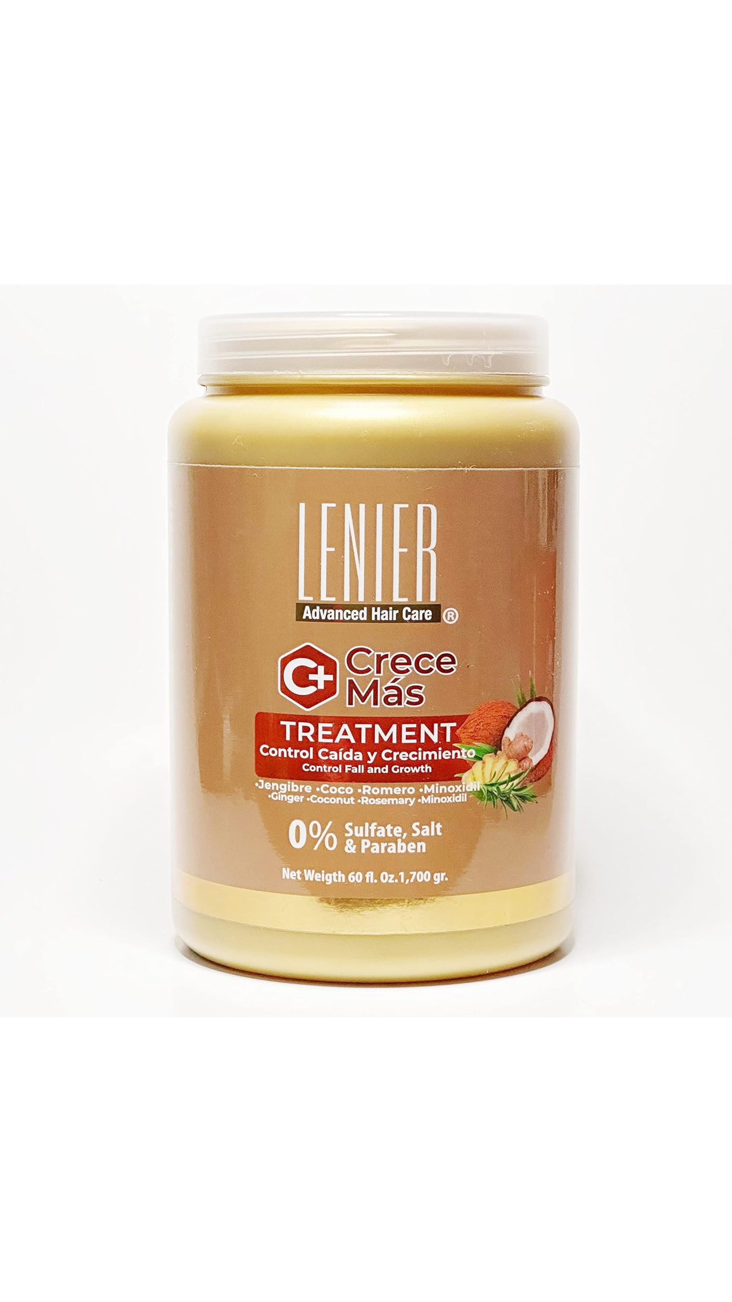 LENIER Crece Mas Mask Treatment - Sulfate, Salt & Paraben Free